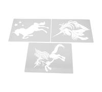 PLAFOPE 3 Pièces Lot de 3 Pochoirs à Motifs de Licornes et Chevaux Réutilisables en Plastique Robuste, Modèles de Peinture DIY pour Décoration Festive, Activités Créatives Familiales et