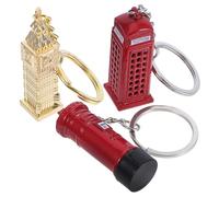 PLAFOPE 3 pièces Lot de Porte-clés Souvenirs Londres Big Ben Cabine Téléphonique Boîte Aux Lettres de Ornement Décoratif Léger et Résistant pour Sacs et Clés