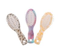 PLAFOPE 3 Pièces Mini Hair Brush Set Portable Travel Detangling Comb For Wet Dry Hair Women With Stylish Leopard Print Flexible Pocket Brush