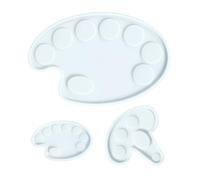 PLAFOPE 3 pièces Moules Silicone pour Peinture DIY de Plateaux de Mélange Époxy Moules Palette Souples et Élastiques pour Artisanat Créatif