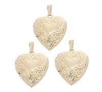 PLAFOPE 3 Pièces Pendentifs Cœur Ouvrables pour Bijoux DIY Médaillons Photo Souvenirs pour Collier Personnalisé Femme Charme Locket Mémoire Affectueuse