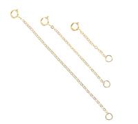 PLAFOPE 3 Pièces Rallonge Collier Sterling Chaînes Ajustables Dorées Accessoires DIY pour Fabrication Bijoux Bracelet