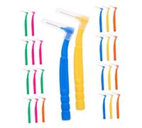 PLAFOPE 30 pièces Brosses Dents Interspace Fines Légères et Pratiques Brosse Prothèse Compacte pour Nettoyage Interdentaire Assortiment Jaune Rose Vert Orange Bleu