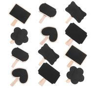 PLAFOPE 30 Pièces Mini Tableau Ardoise Bois avec Pince Multifonction et Réutilisable pour Messages Notes et Étiquetage Buffet Mariage ou Bureau