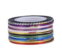 PLAFOPE 30 rouleaux Rubans Adhésifs pour Ongles Bandes Autocollantes Brillantes pour Décoration Ongles DIY Lignes Holographiques Multicolores pour Manucure et Pédicure