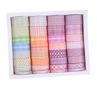 PLAFOPE 32 Rouleaux Ruban Washi Masking Tape à Motif Grille pour DIY Scrapbooking Journal Planificateur Décoration Polyvalente