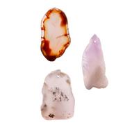 PLAFOPE 3pièces Pendentifs Muraux Pierre de Lave Naturelle Lot de Pendentifs Agate Iréguliers pour Collier DIY Pierre Naturelle Blanc Jaune