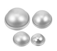 PLAFOPE 4 paires Moule Demi-boule Aluminium pour Gâteaux et Boules de Bain Lot de Résistant et Antiadhésif Pour DIY Savons et Bombes de Bain