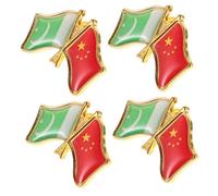 PLAFOPE 4 Pièces Badges de Amitié Pakistan Chine Broches Patriotiques pour Vêtements Costumes et Accessoires