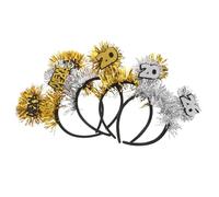 PLAFOPE 4 Pièces Bandeaux Cheveux Scintillants Doré et Argenté pour Nouvel An Accessoires Festifs Tinsel Pailleté pour Fête et Photo Serre-tête Élégant et Multifonctionnel