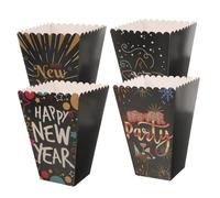 PLAFOPE 4 Pièces Boîtes Popcorn Papier Écologiques pour Snacks et Frites Conteneurs Réutilisables pour Fêtes Cinéma et Soirées à Thème