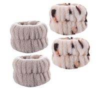 PLAFOPE 4 Pièces Bracelet En Microfibre Bandeau Spa Bandeau De Sport Bracelets De Lavage Du Visage Bracelets Pratiques Serviette De Lavage Des Poignets Bandeaux Dames Flanelle