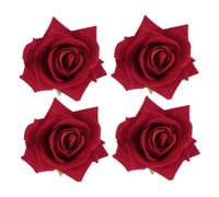 PLAFOPE 4 pièces Broches Fleurs Rouges Épingles Cheveux et Broches Accessoires Headdress Bobby Pins pour Mariage et Fête