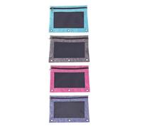 PLAFOPE 4 pièces Pochettes Classeur Multiples avec Fermeture Éclair Organisateur Transparent Résistant Aux Déchirures pour Documents et Fournitures de Bureau