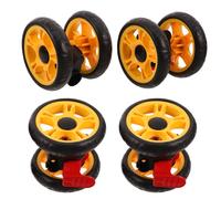 PLAFOPE 4 Pièces Roue de Poussette en Plastique Noir 12 Cm avec Frein, Galet Pivotant pour Poussette Bébé et Chariot Garçon et Filles, Réduit les Vibrations et Augmente la Friction