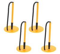 PLAFOPE 4 Pièces Stylo de Comptoir Sécurisé avec Cordon Plastique Fixé et Support Antibascule Lot de Stylos Bureau Noir Encre pour Accueil Banque et École