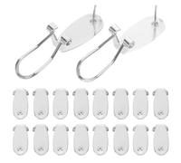 PLAFOPE 40 Fermoirs à Levier Ovales Argentés pour Boucles D'oreilles, Tiges Plates avec Coussinets pour Création de Bijoux Diy, Accessoires Sécurisés pour Artisans et Fabrication de