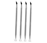 PLAFOPE 4pièces Outils De Poussoir à Cuticules Acier Inoxydable Kit De Nettoyage Pour Et Pédicure Pour Éliminer La Peau Morte Vernis à