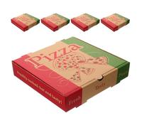 PLAFOPE 5 Pièces Boîtes à Pizza Carton Pliables Emballages Alimentaires Respirants pour Emporter Conteneurs de Restauration et Événements