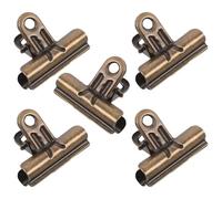 PLAFOPE 5 Pièces Lot de 5 Pinces Rétro en Métal 48 MM Couleur Bronze Vert, Pinces à Reliure Artisanales pour Bureau et Maison, Clips Vintage Multifonctions pour Photos, Documents et
