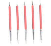 PLAFOPE 5 pièces Pinceaux Nail Art Dotting Pen Double Embout Silicone Brosse Nail Gel Manucure pour Dessin Détail Ongles DIY Maison et Salon