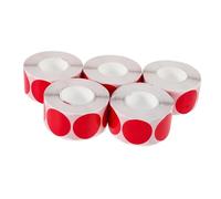 PLAFOPE 5 rouleaux Étiquettes Rondes Adhésives Blanches Autocollants Surface Lisse Facile à Écrire Étiquettes Amovibles pour Classement et Fermeture Emballages