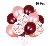PLAFOPE 50 pièces Ballons Latex pour Décoration de Fête Mariage Anniversaire Or Rose Confettis Or Rose Ballons Simple et Confetti
