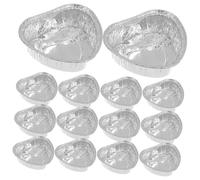 PLAFOPE 50 pièces Heart Shaped Aluminum Foil Baking Cups Heat Resistant Mini Tins For Egg Tarts Bbq Picnic And Travel