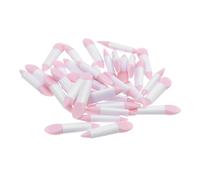 PLAFOPE 50 Pièces Kit Pinceaux Maquillage Silicone Applicateurs et Yeux Double Embout Pour Crème et Liquide Rose