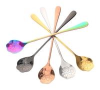PLAFOPE 5pcs Cuillères à Mélanger en Acier Inoxydable Forme Patte de Manche Allongé, Jolies Cuillères à Café Vacances, Glace et Dessert