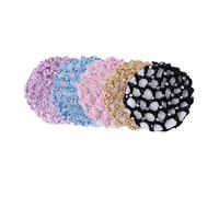 PLAFOPE 5pièces Snood Élastique Pour Cheveux Au Crochet Filets à Chignon Faits Main Lot De Noir Jaune Maïs Rose Bleu