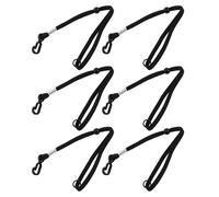 PLAFOPE 6 Pièces Dragonne pour Moufles de Ski Noire, Sangle de Sécurité Légère et Résistante en Polyester, Accessoire Pratique pour Ski et Snowboard en Hiver