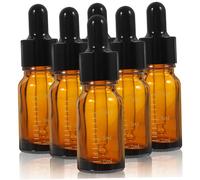 PLAFOPE 6 pièces Flacons Verre avec Compte-gouttes Lot de Bouteilles Transparentes pour Huiles Essentielles Échantillons et Liquides Précises et Réutilisables pour Voyage et Produits de