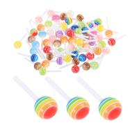 PLAFOPE 60 Pièces Charms Lollipops Résine pour Ongles Décorations Colorées Manucure DIY Accessoires Kawaii Sucrés et Résistants pour Nail Art Festif