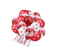 PLAFOPE 63 pièces Ballons Latex avec Imprimé Coeur pour Mariage Décoration Romantique pour Fête de Saint Valentin Propositions de Mariage et Célébrations Style Sequins Rouge