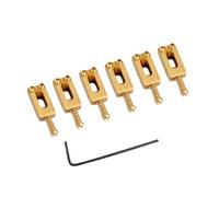 PLAFOPE 6pcs Selles de Chevalet Compensées en Laiton Doré avec Clé pour Basse et Guitare Électrique, Augmentation Résonance et Meilleure Justesse Gaq13