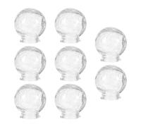 PLAFOPE 8 Pièces Abat-jour Sphérique en Verre Transparent 6cm Design Craquelé Unique pour Luminaire Extérieur, Économiseur D'énergie et Luminosité Maximale, pour Jardin et Parc