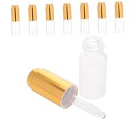 PLAFOPE 8 pièces Flacons Pipette Verre Transparent avec Pompe Or pour Huiles Essentielles Bouteilles Vide Anti-fuite pour Voyage et Stockage Huiles