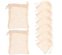 PLAFOPE 8 pièces Lot Coton et Lin Colorés avec Cordelette Sacs Réutilisables pour Nettoyage Visage et Organisation Toilette Séchage Rapide et Stockage Pratique