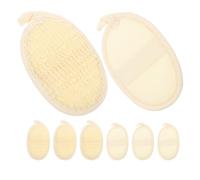 PLAFOPE 8 pièces Lot Éponges Exfoliantes Loofah Naturel pour Corps et Visage Gommage Doux Réutilisables Séchage Rapide Adaptées à Divers Types de Peau