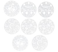 PLAFOPE 8pièces Pochoirs à Gâteaux Motifs Décoratifs Creux pour Café et Desserts Stencils Réutilisables pour Décoration Sucre Pâtisserie Latte Art DIY Gourmand