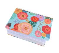 PLAFOPE Agenda Hebdomadaire et Mensuel Planificateur Portable Léger avec Index Carnet de Notes Floral pour Bureau et Travail Semainier Compact et Bloc-notes Civil