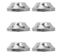 PLAFOPE Ancrage de Garniture de Garde-corps en Acier Inoxydable Argenté, Base de Poteau Ronde Facile à Installer pour Deck et Clôture, Lot de 6 Pièces