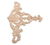 PLAFOPE Appliques en Bois Massif Sculpté 36x20 Cm pour Décoration de Meubles, Ornements D’angle Non Peints, Autocollants Décoratifs pour Bricolage et Aménagement Intérieur Vintage