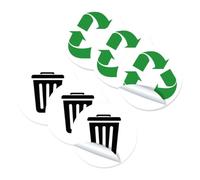 PLAFOPE Autocollants de Tri des Déchets Adhésifs en Pvc Imperméables et Résistants à L'usure, 1 Set de 6 Feuilles pour Poubelles, Design Simple, Classification des Ordures
