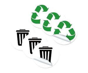 PLAFOPE Autocollants de Tri des Déchets Adhésifs en Pvc Imperméables et Résistants à L'usure, 1 Set de 6 Feuilles pour Poubelles, Design Simple, Classification des Ordures