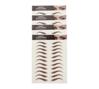 PLAFOPE Autocollants Sourcils 6d Effet Poils Waterproof 4 Pièces Imitation Tatouages Sourcils Marron Maquillage Semi-permanent Pratique et Naturel