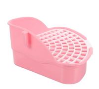 PLAFOPE Bac à Litière pour Lapin, Toilettes pour Lapins Triangulaire en Plastique Rose, Démontable, Facile à Nettoyer, sans Odeur, pour Coin, pour Cochons D’Inde et Animaux de Compagnie