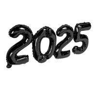 PLAFOPE Ballons Chiffre 2025 Noir en Aluminium, Ballons Décoratifs Gonflables, Accessoires de Fête pour Remise de Diplômes et Nouvel An, Décoration Événementielle Polyvalente, Lot Unique