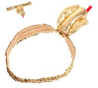 PLAFOPE Bandeau Égyptien Doré en Tissu Léger, Ornement Serpent Décoratif pour Cosplay et Fête Halloween, Accessoire Coiffure Original pour Costume Féminin, Serrage-tête Serpent Vintage,